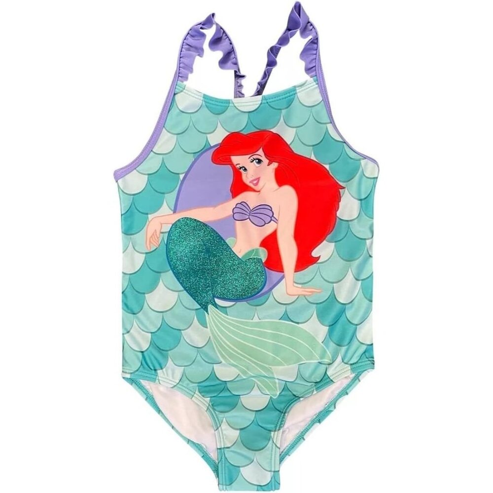 Disney Princess The Little Mermaid Ariel Girls One Piece Bathing Suit - 5T